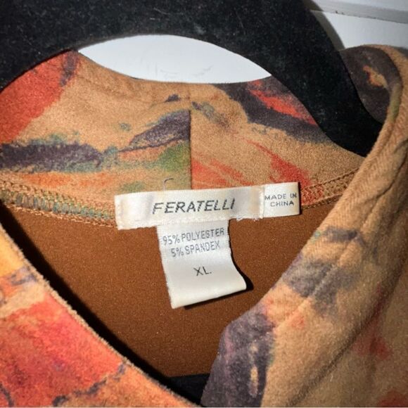Feratelli Zipper Front Long Sleeves Asymmetrical Lagenlook Swing Jacket - Picture 4 of 8